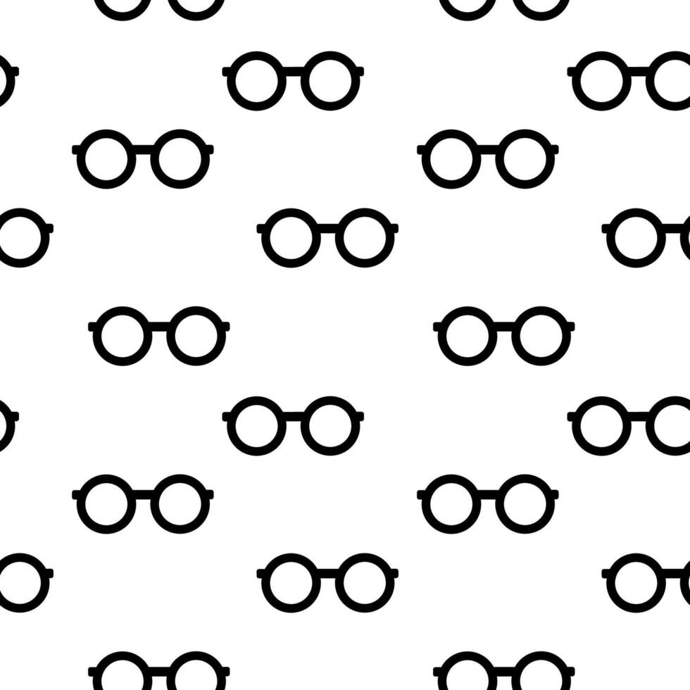 Glasses seamless pattern. Flat hipster style. Can be used for wallpaper, pattern fills, web page backgrounds. monochrome illustration. vector