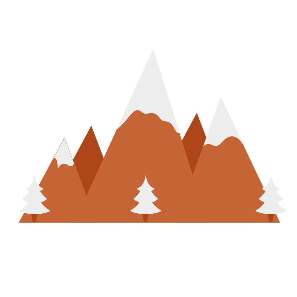 Mountains in flat style. illustration on a white background. vector