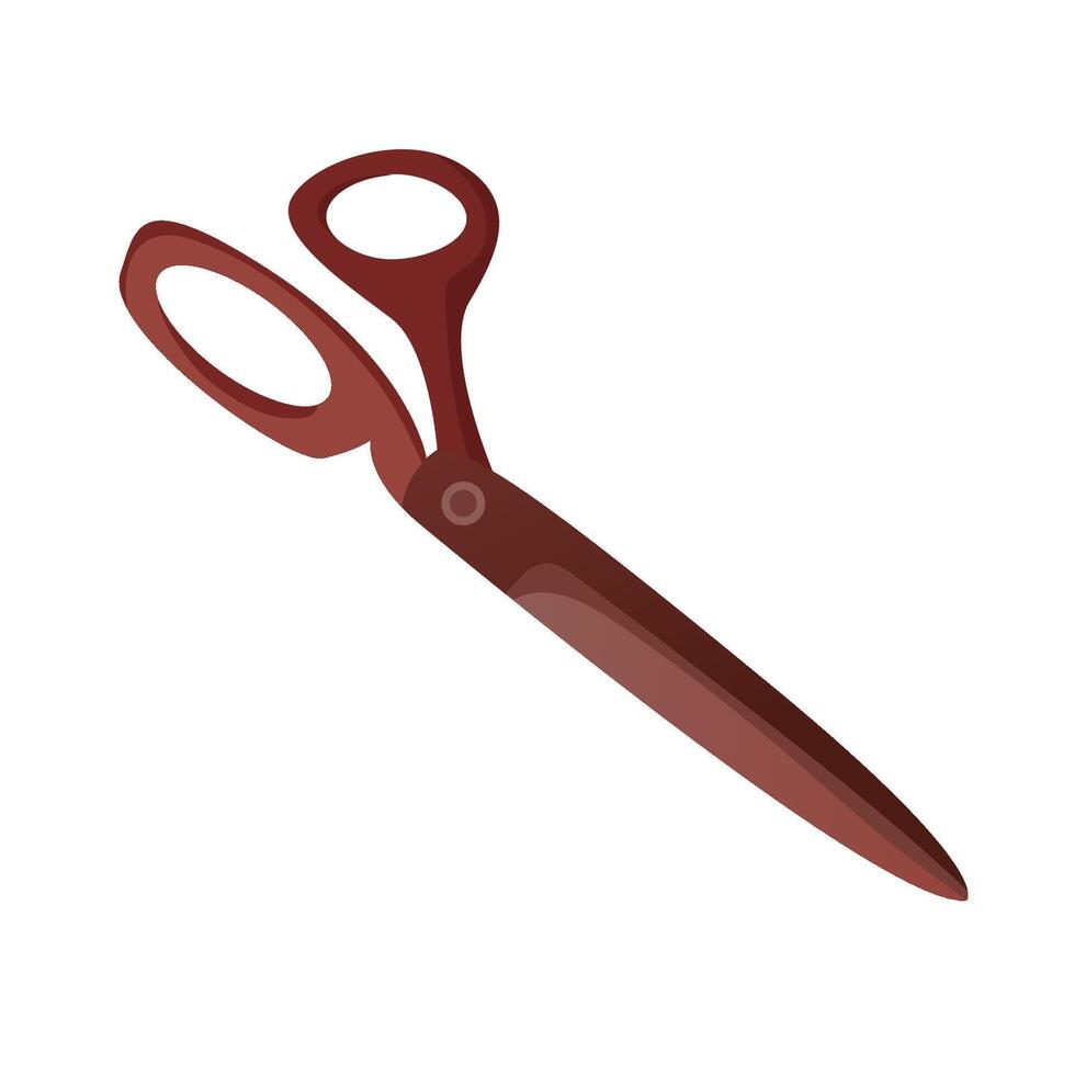 Rustic Brown Scissors with Handle, versatile and practical for cutting tasks at home or office vector