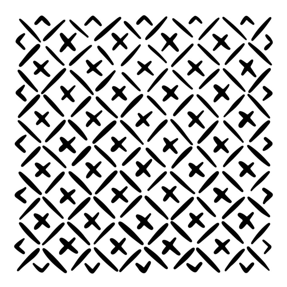 Black and white geometric cross pattern design vector