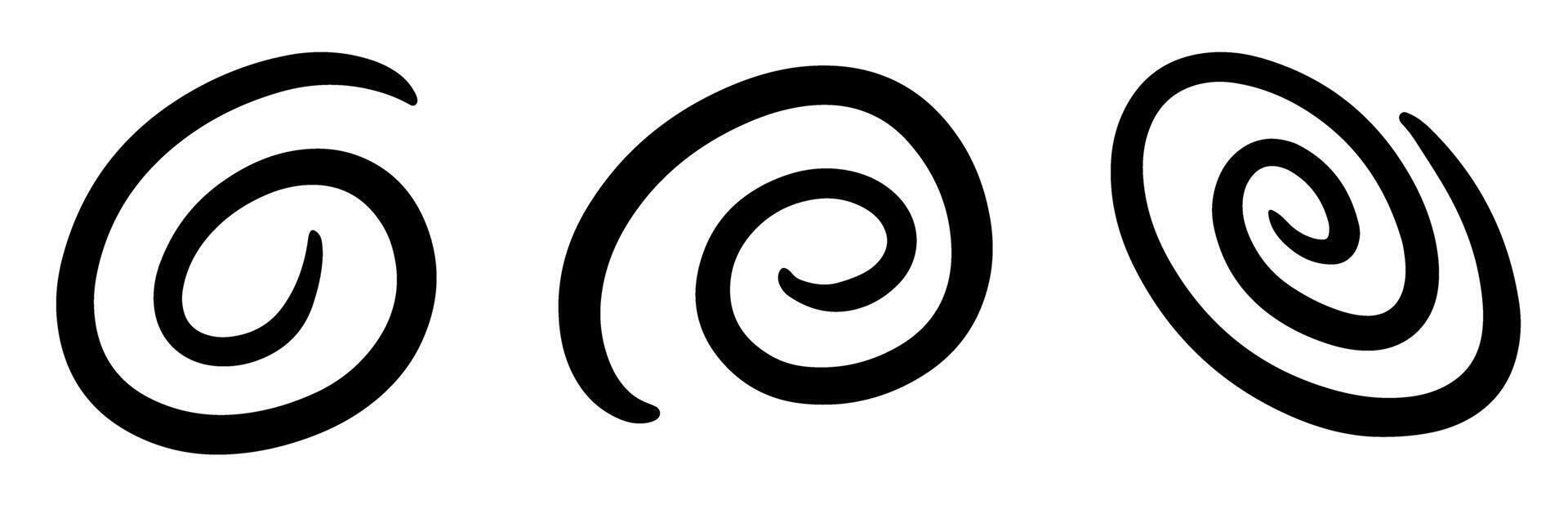 Simple Hand-Drawn Spiral Icons vector