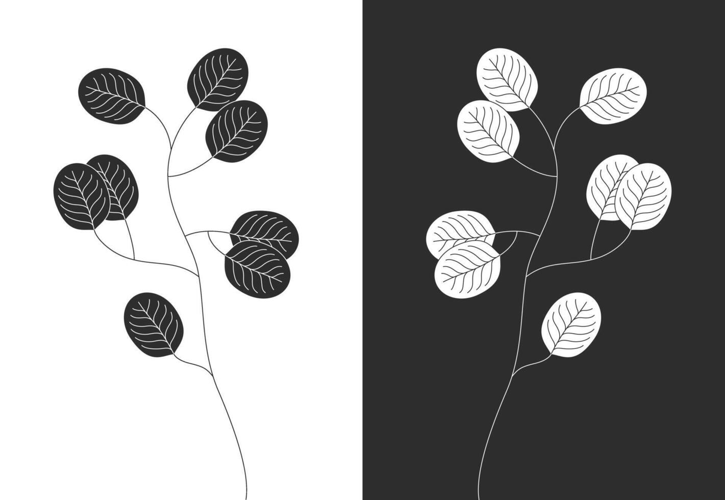 Minimalist Botanical Leaf Illustration vector