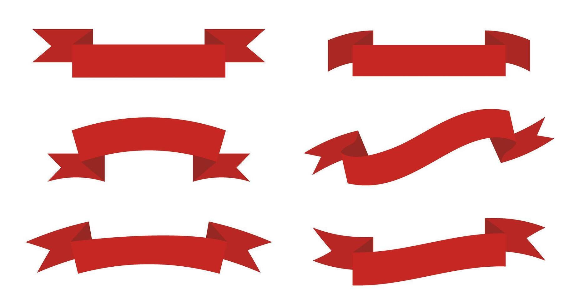 Set of Red Ribbon Banner Designs vector