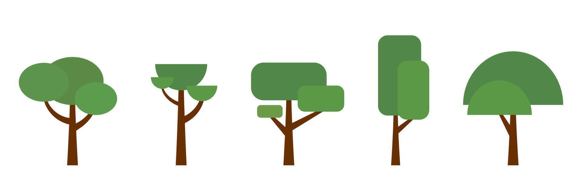 Variety of Minimalist Geometric Tree Designs vector