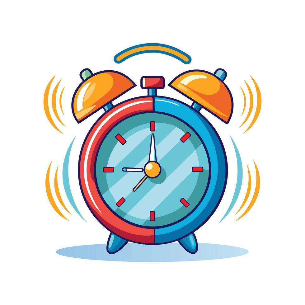 ringing alarm clock on white background vector