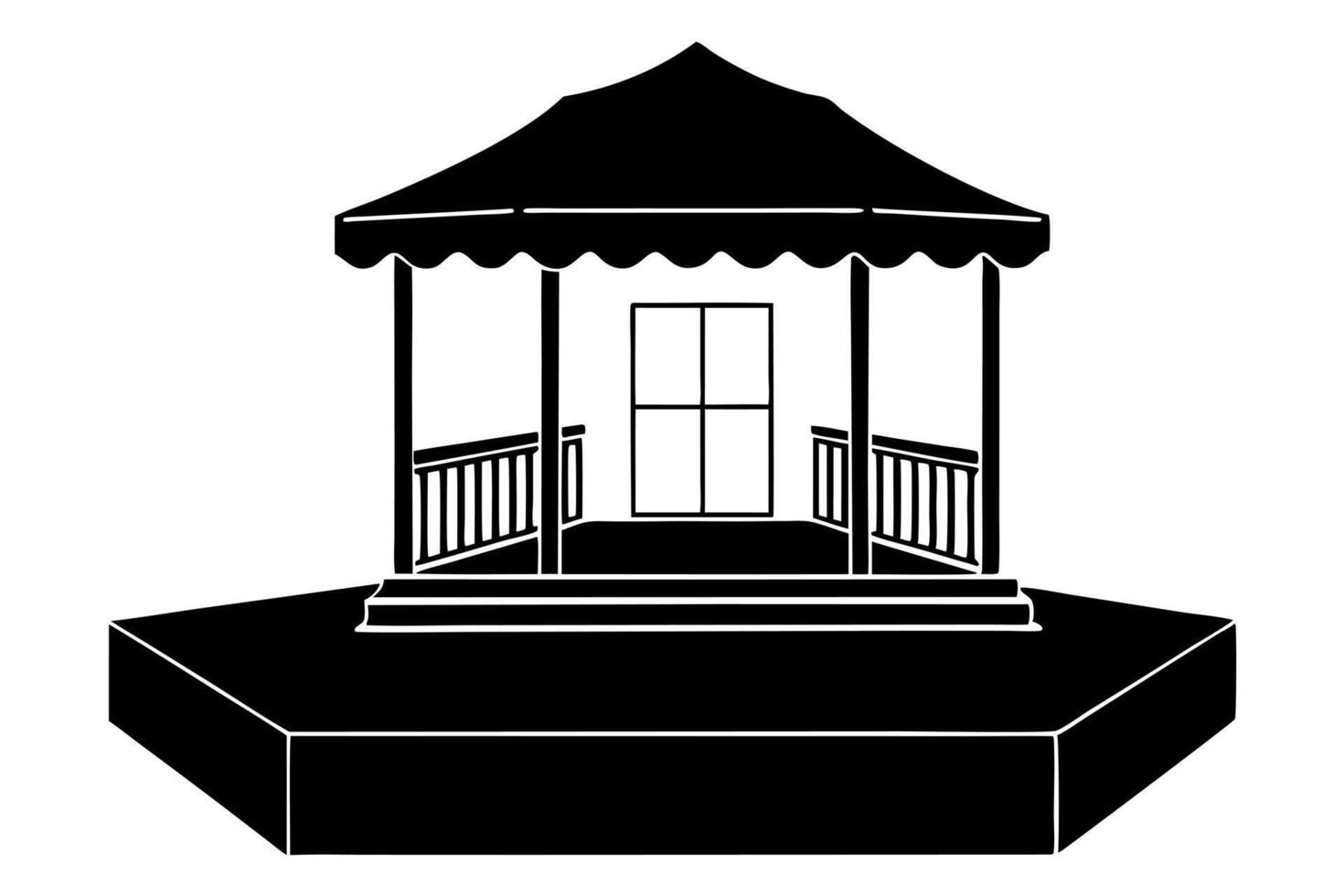 Silhouette of beautiful terrace. vector