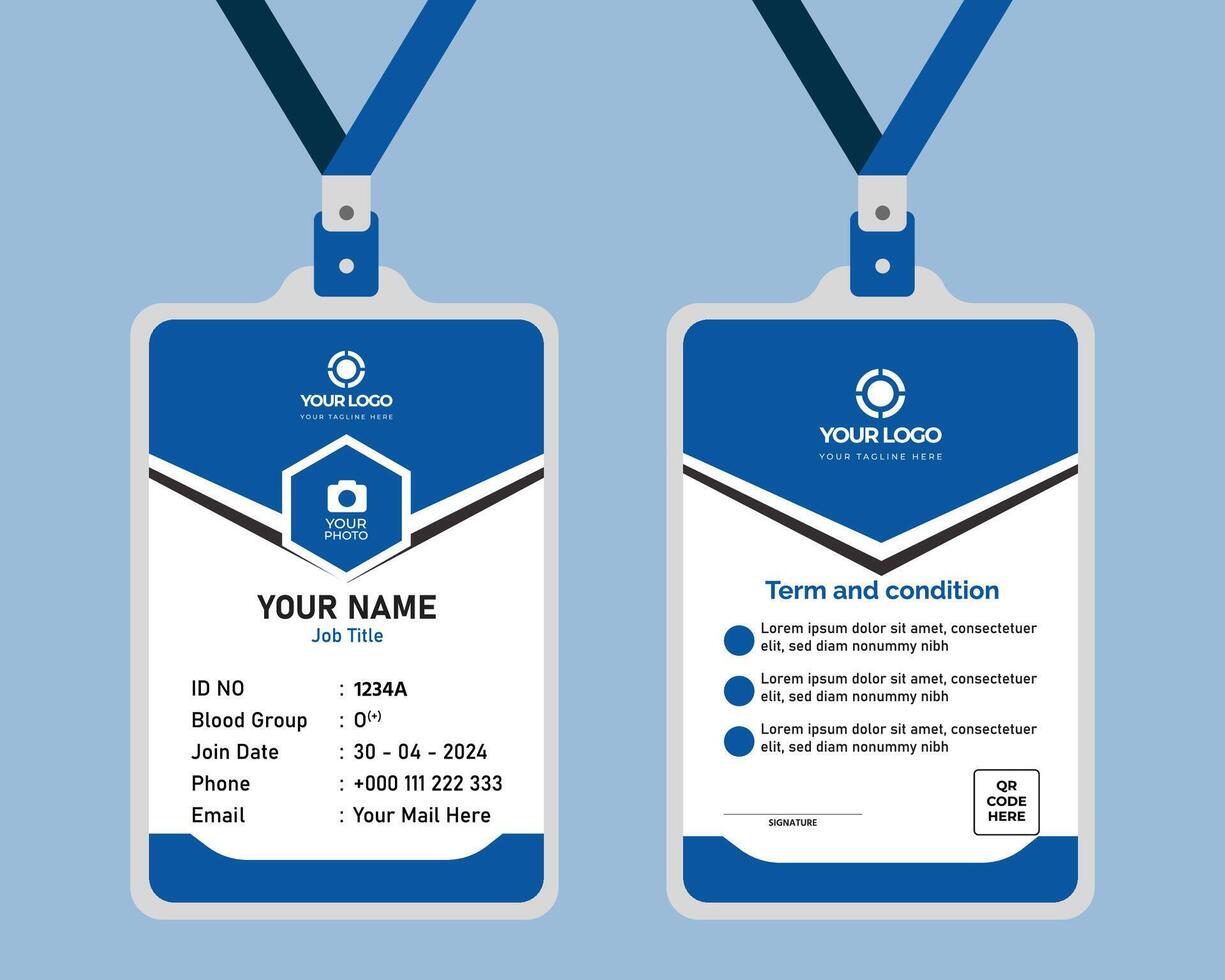 corporate modern business id card design template vector