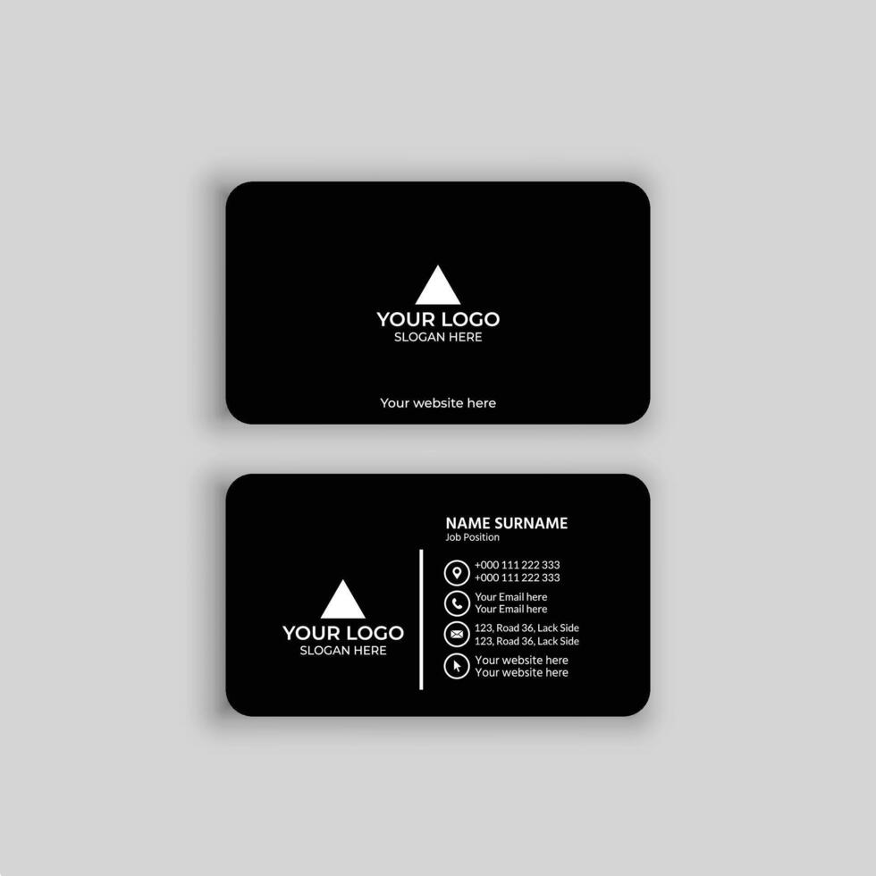 black business card design template vector