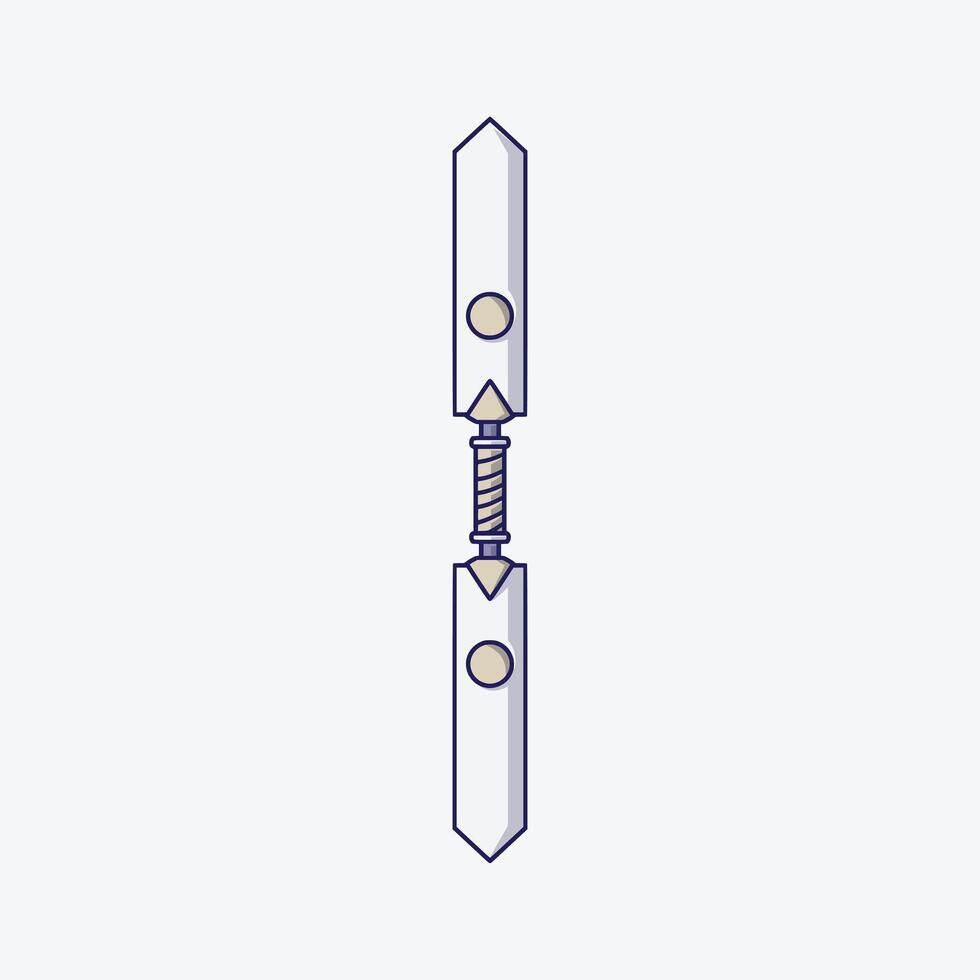 cartoon style ninja weapon kunai knife isolated on white background. vector