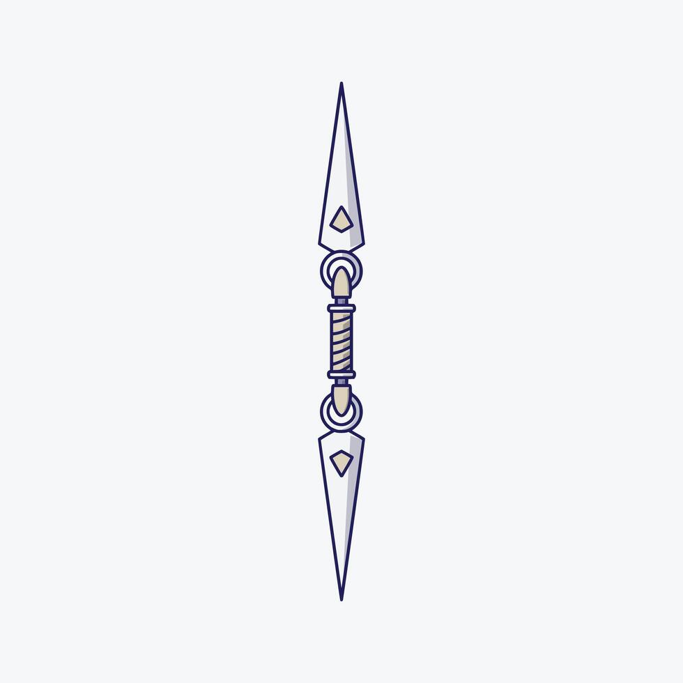 Ninja kunai knife cartoon illustration vector