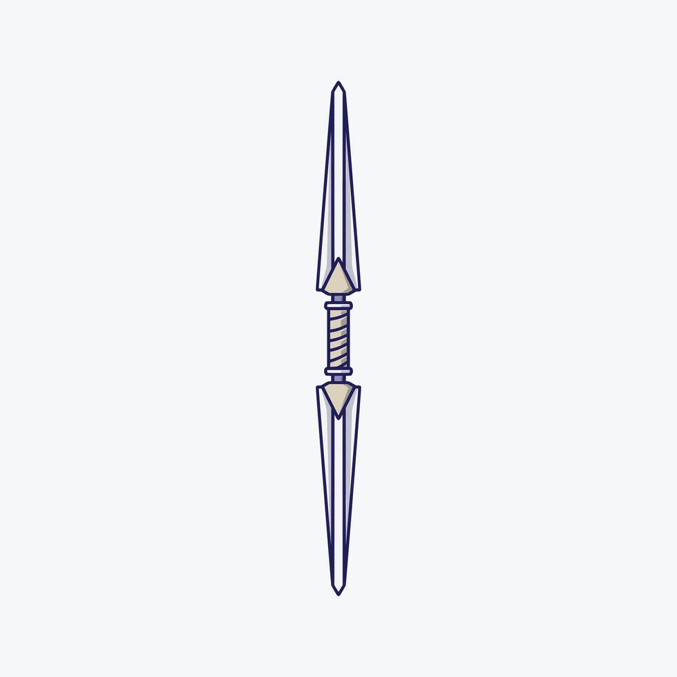 Cartoon art of ninja weapon kunai knife, isolated on white background vector