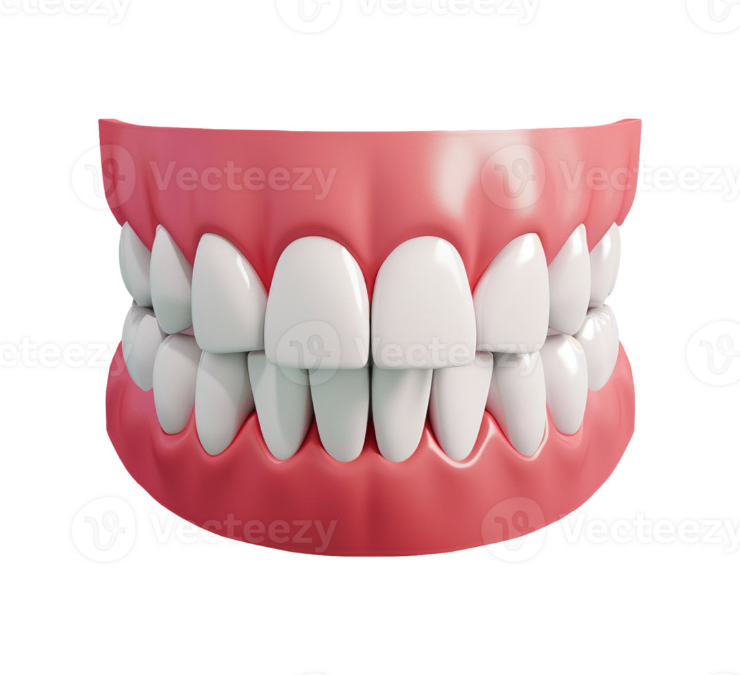 a tooth with white teeth on a transparent background png