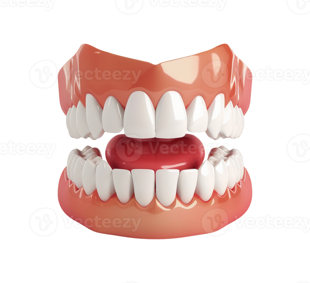 a tooth with a red tongue on it png