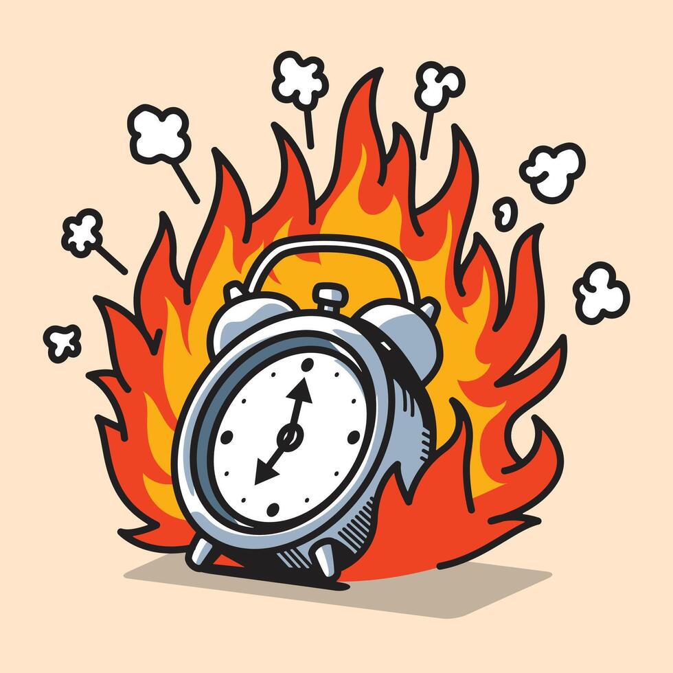 Illustration of Burning Clock No. 02 vector