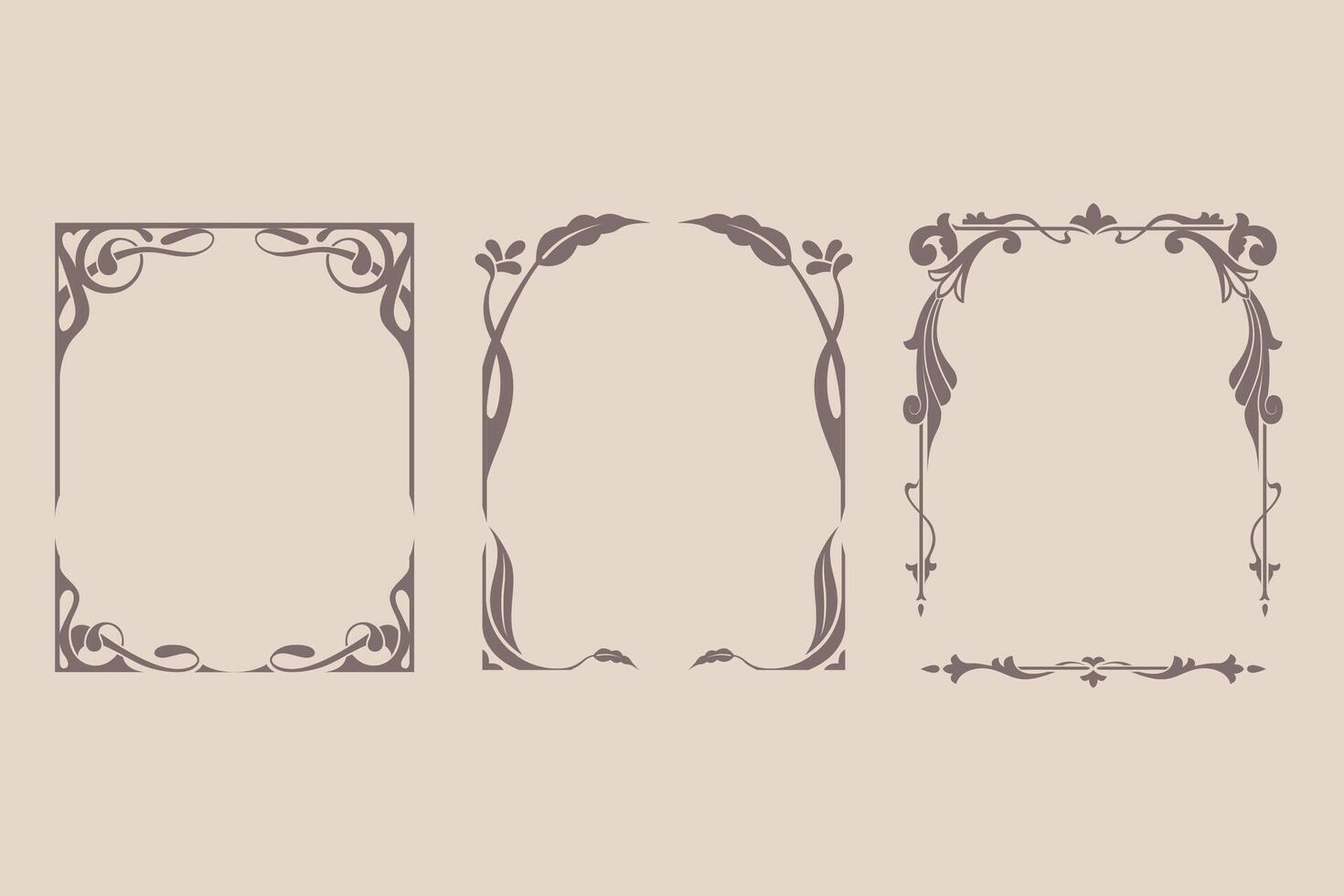 Hand drawn decorative frames vector
