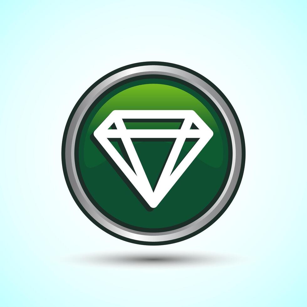 Diamond Icon Button Design Illustration. Jewel and Gem Icon6 vector