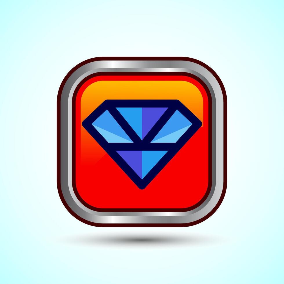 Diamond Icon Button Design Illustration. Jewel and Gem Icon9 vector