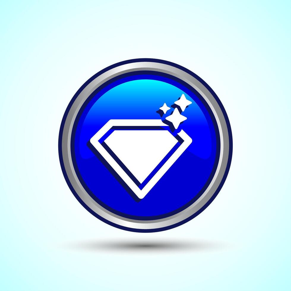 Diamond Icon Button Design Illustration. Jewel and Gem Icon2 vector