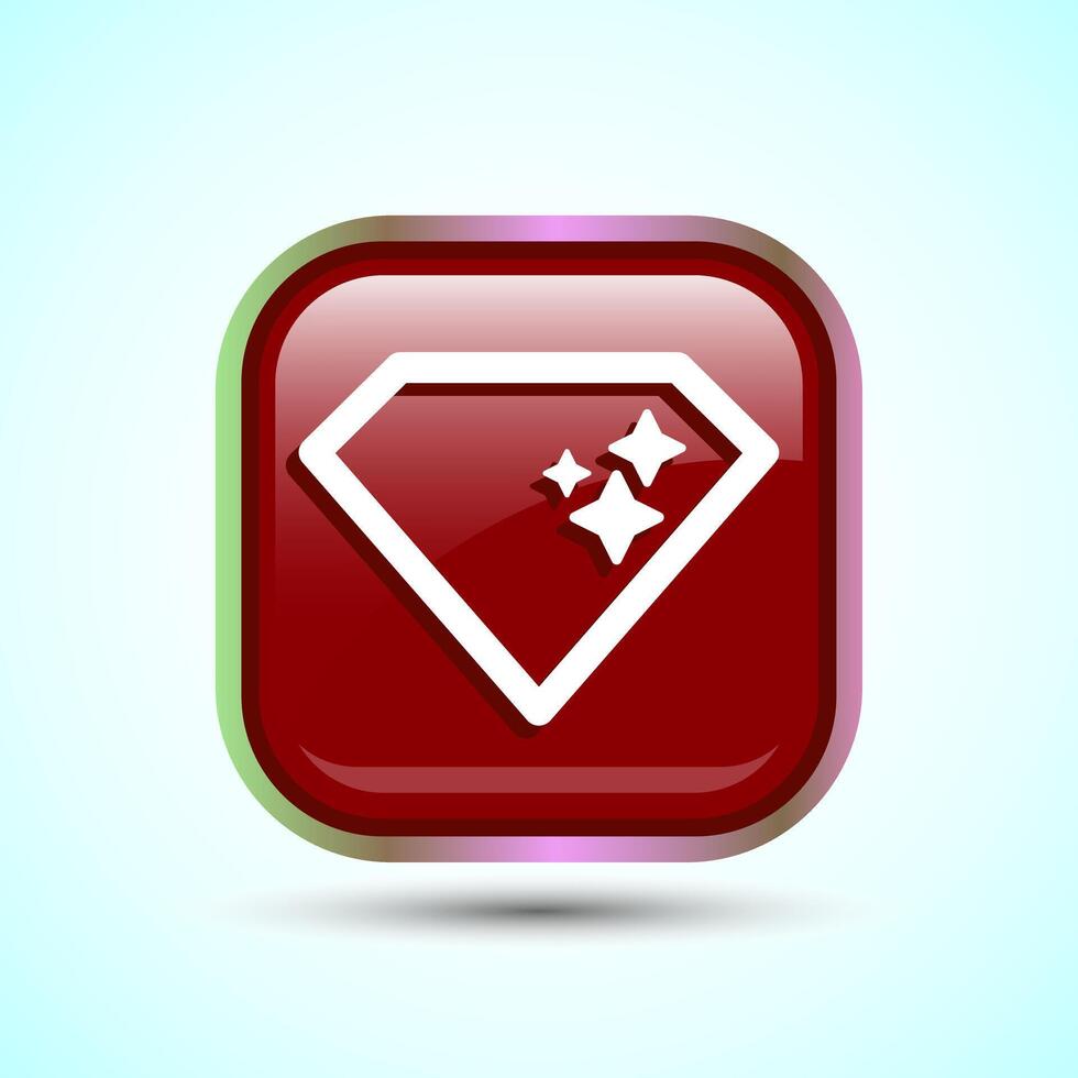Diamond Icon Button Design Illustration. Jewel and Gem Icon15 vector