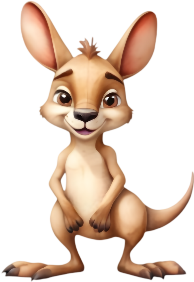 Happy Kangaroo Clipart for Online Learning. . png