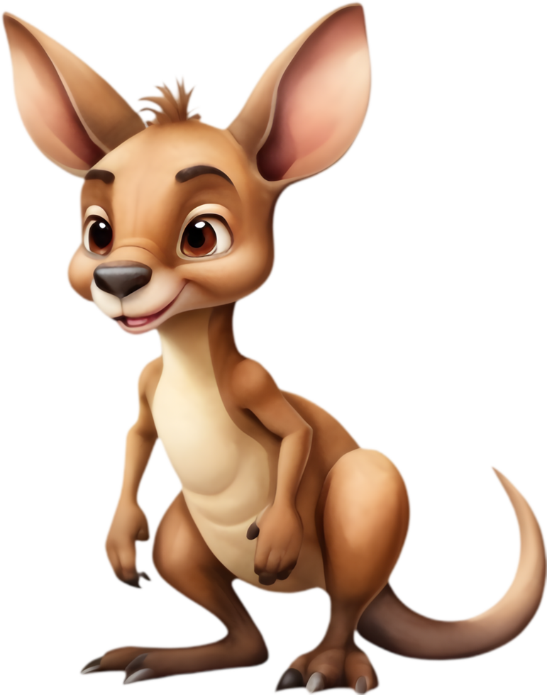 Endearing Kangaroo Cartoon for Baby Showers. . png