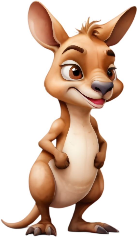 Adorable Kangaroo Cartoon for Fun Projects. . png