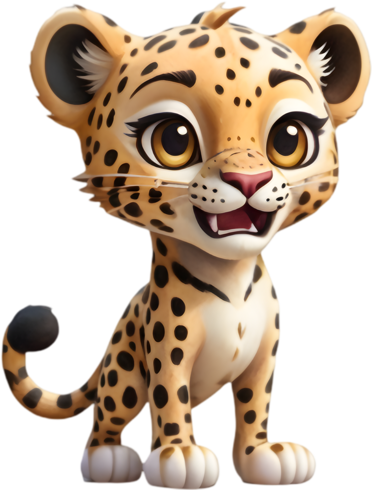 Leopard Cartoon Clipart for Stickers and Decals. . png