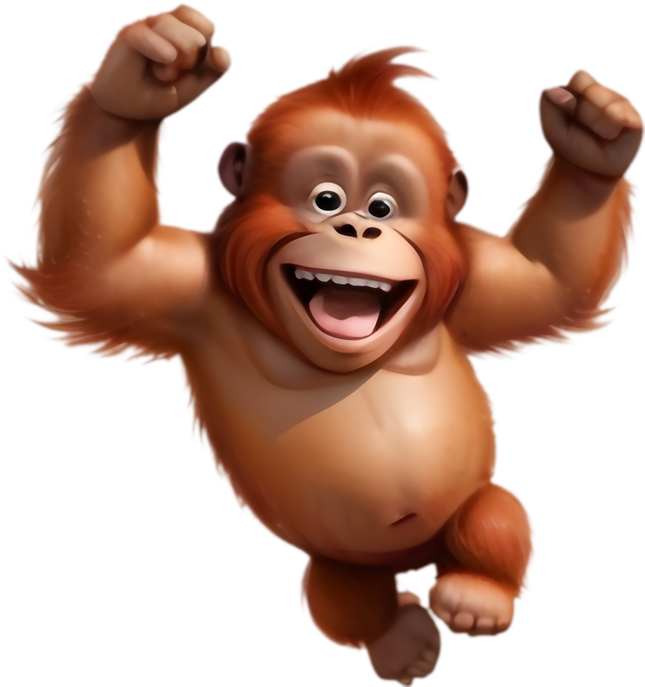 Adorable Cartoon Orangutan for Classroom Activities. . png