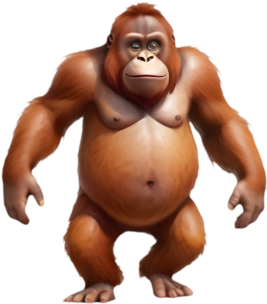 Cheerful Orangutan Cartoon for Party Themes. . png