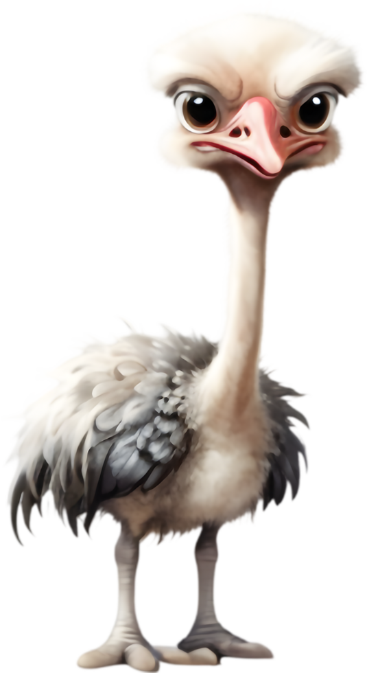 Happy Ostrich Cartoon for Seasonal Celebrations. . png
