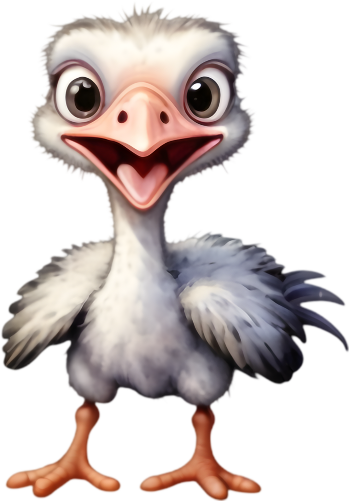 Cute Ostrich Cartoon for Social Media Posts. . png