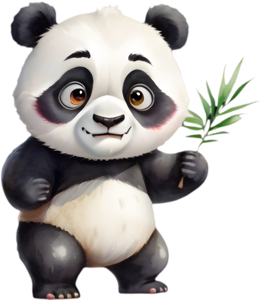 Cute Panda Cartoon Clipart for Flyers. . png