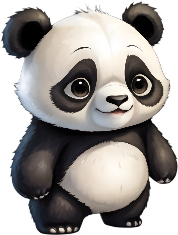 Cuddly Panda Cub Cartoon Clipart for Kids. . png