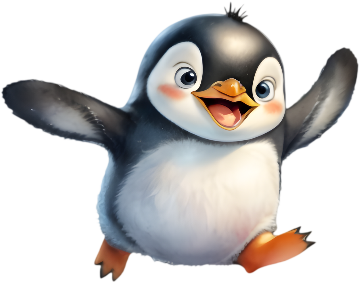 Whimsical Penguin Graphics for Art Prints . . png