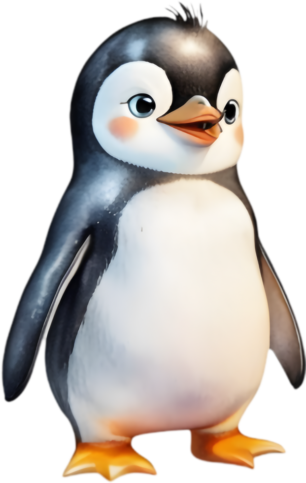 Adorable Penguin Cartoon Clipart for Kids . . png