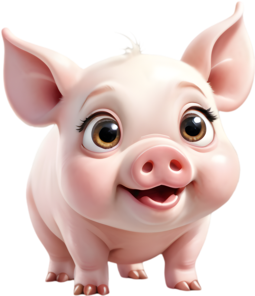 fofa Rosa porco clipart para receita cartões. . png