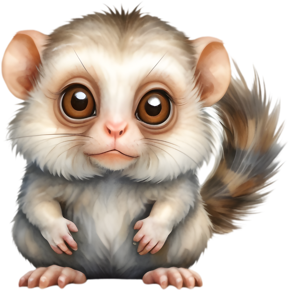Cute Pygmy Marmoset Cartoon for Kids' Games. . png