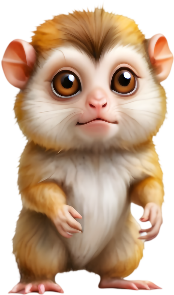 Charming Pygmy Marmoset Cartoon for Art Journals. . png