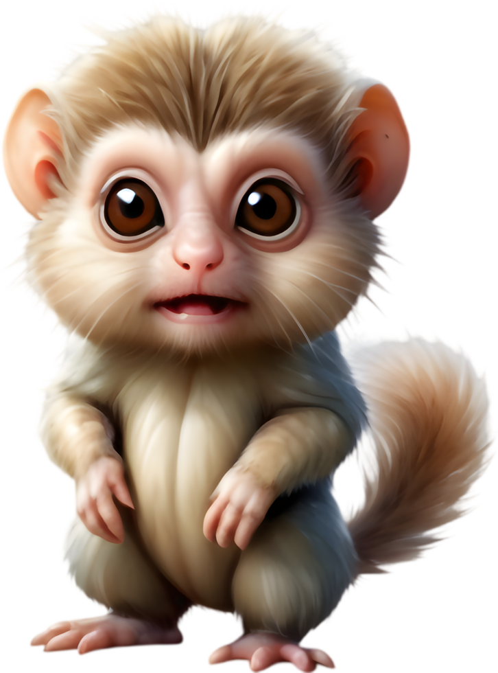 Delightful Pygmy Marmoset Clipart for Art Prints. . png