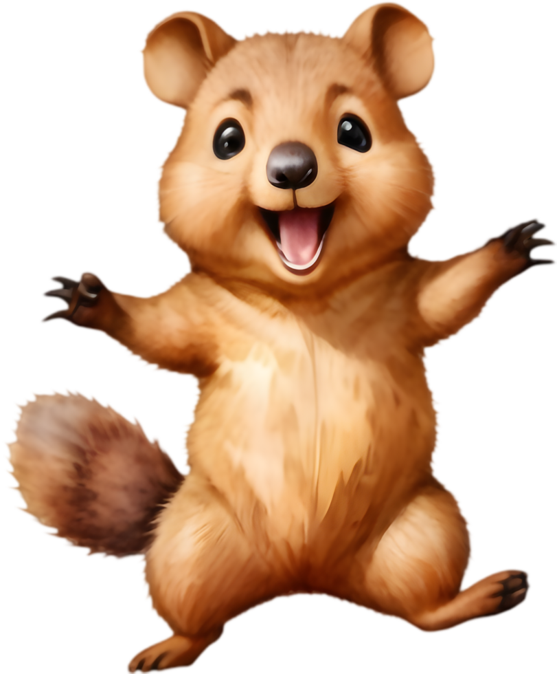 Adorable Quokka Cartoon Clipart for Notebooks and Journals . png