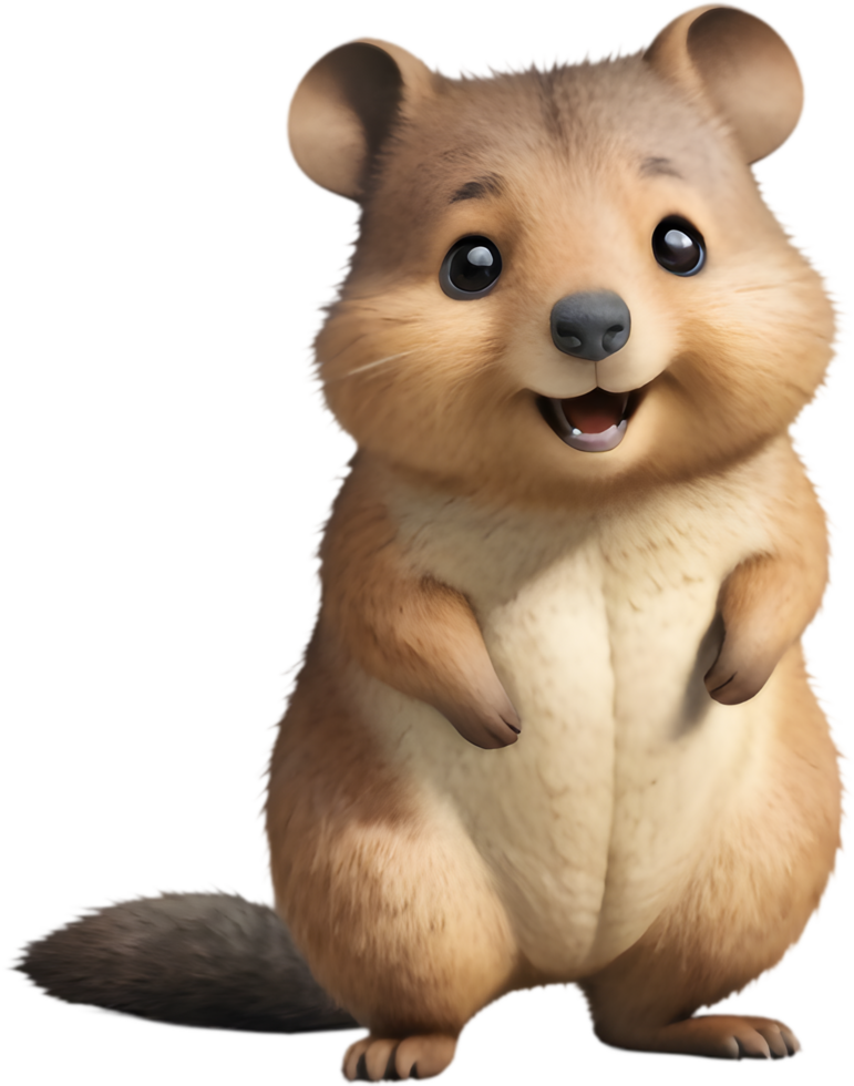 Adorable Quokka Cartoon Clipart for Graphic Design Projects . png