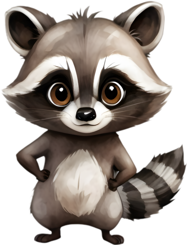 Delightful Raccoon Cartoon for Projects. . png