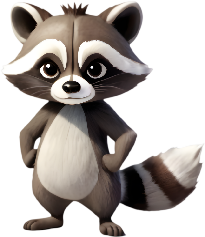 charmant raton laveur art pour enfants. . png