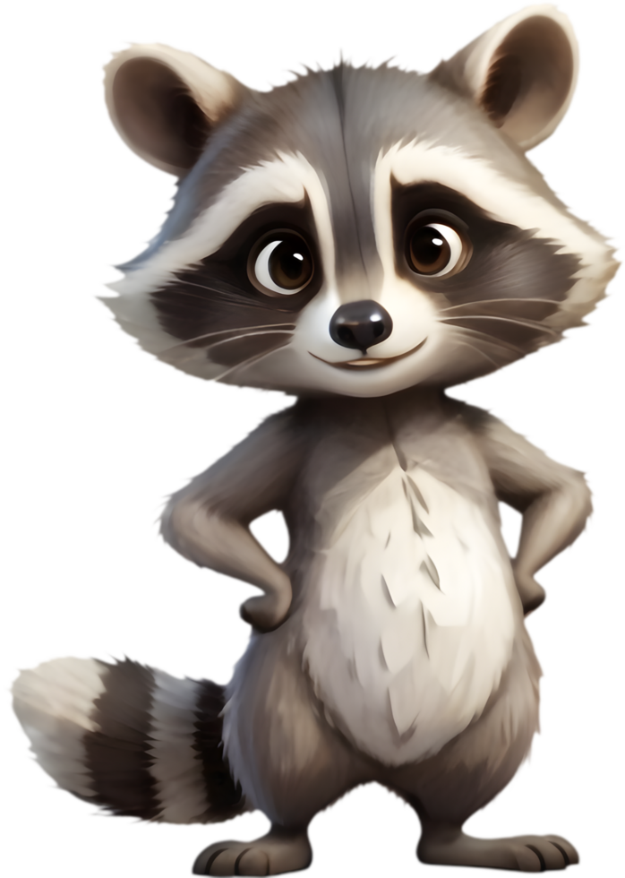 Cute Raccoon Illustrations for Kids. . png