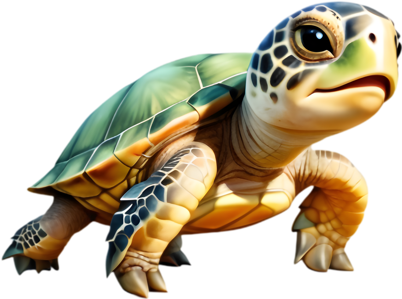 Enchanting Sea Turtle Cartoon Clipart Perfect for Presentations and Posters. . png
