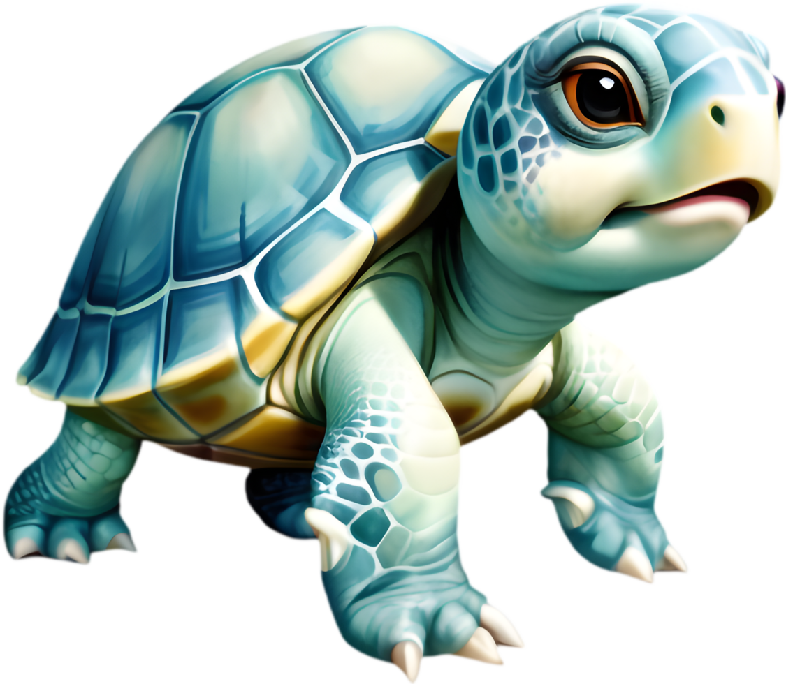 Endearing Sea Turtle Cartoon Clipart Suitable for Graphic Design Purposes. . png