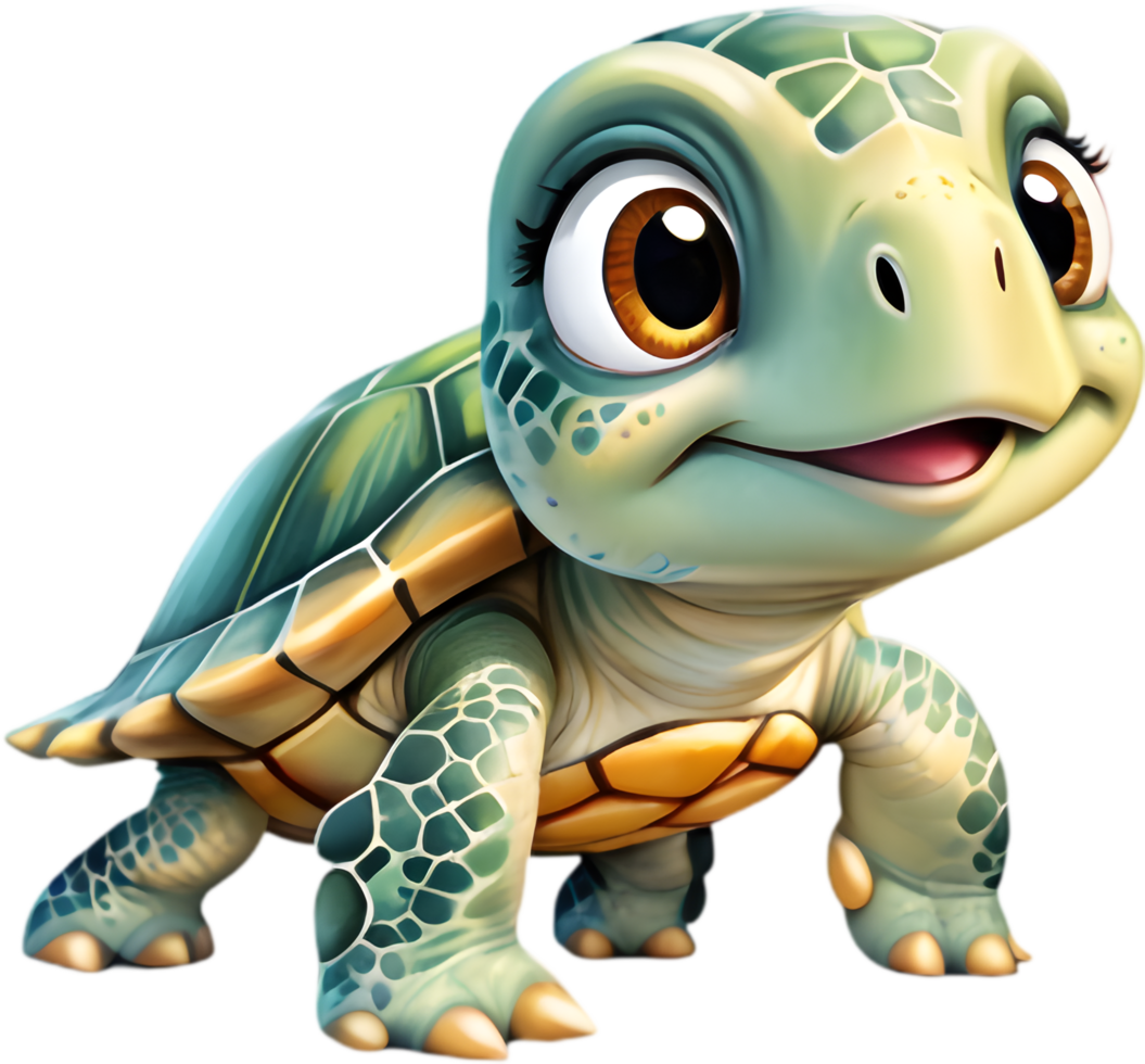 Delightful Sea Turtle Cartoon Clipart Great for Websites and Blogs. . png