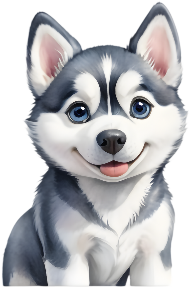 Joyful Siberian Husky Clipart for Design Projects. . png