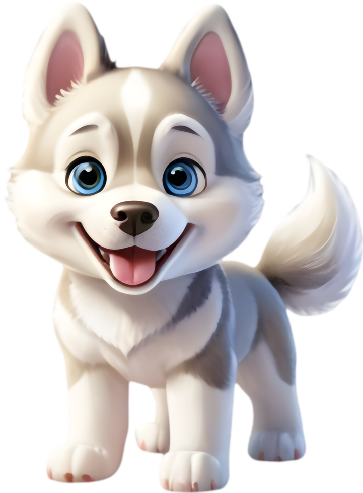 Lovable Husky Cartoon Clipart for Your Crafts. . png
