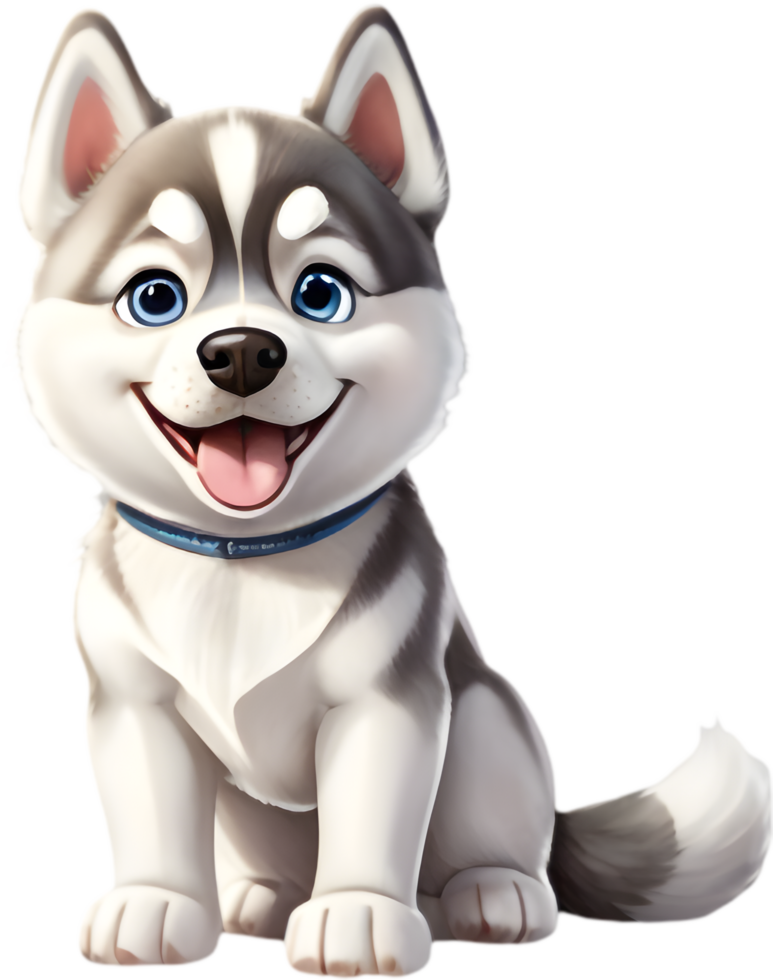 Cute and Charming Husky Clipart for Projects. . png